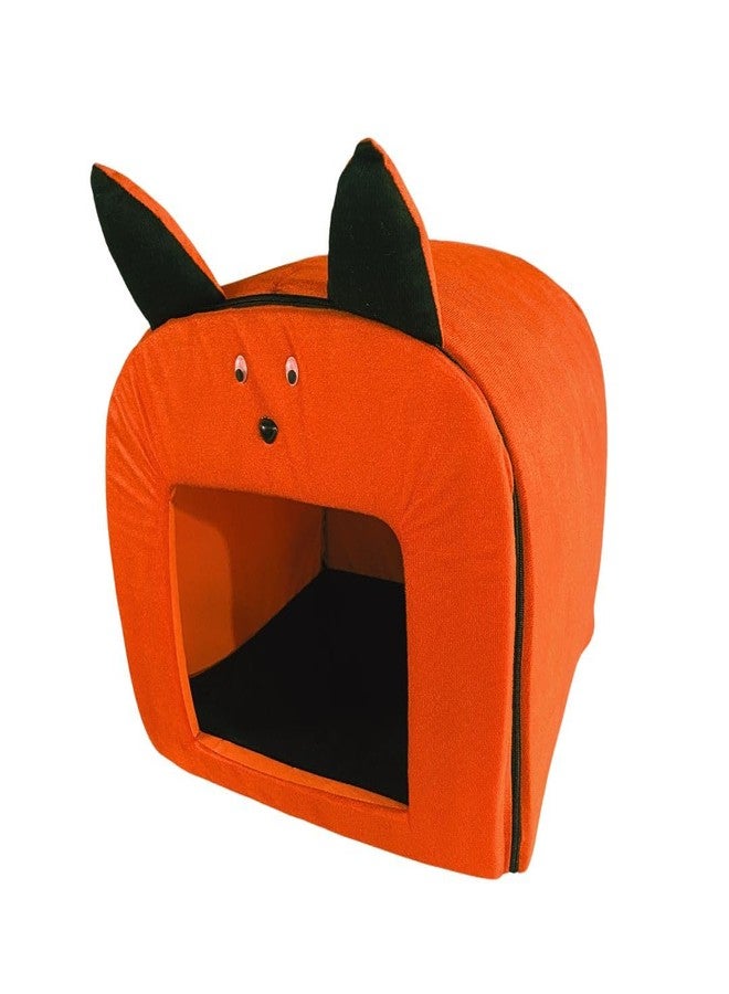 PET FUN Cozy Cat Kennel House with Removable Cushion | Comfortable & Foldable Non-Slip Warm Hut Bed Cave Tent Home Shelter for Pets Puppy Kitten,Cats Dogs and Small Pets (Colour May Vary, Free Size) - Image 2